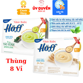   Thùng 8 Vỉ  Cháo sữa Hoff vị Yến Mạch Tảo Xoắn ăn dặm cho bé từ 6 tháng bổ sung chất xơ cải thiện hệ tiêu hóa 