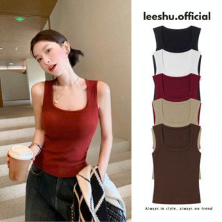 (DEAL MỞ BÁN) Áo ba lỗ nữ cổ vuông❤️Leeshu❤️Áo 2 dây bản to Áo tank top ôm body sexy đi tập đi chơi vải cotton mềm mát