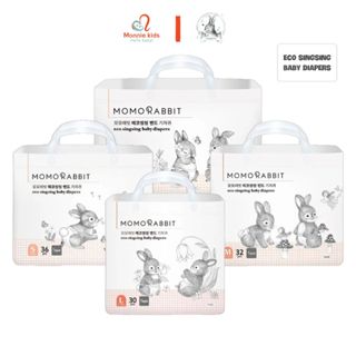 Bỉm tã dán Momo Rabbit Eco Singsing cho bé S36 M32 L30 siêu mỏng thấm hút tốt - Monnie Kids