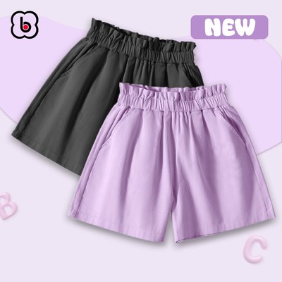 Combo 2 quần đùi bé gái BabyloveGO 2026 quần short ngắn cho bé cạp chun co giãn chất kaki mềm mịn thoáng mát QT006