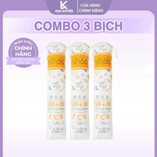 Bông tẩy trang MIHOO 150 miếng - Cotton mềm mịn