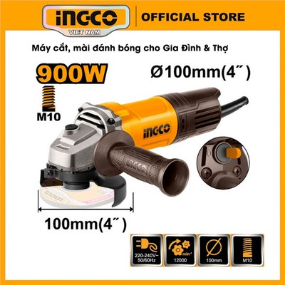 Máy mài góc cầm tay công tắc đuôi 900w INGCO AG900282 đường kính 100mm