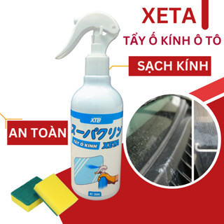 Tẩy cặn canxi ố kính Xeta trên kính lái, kính sườn, gương xe ô tô, 1 chai đủ cho 1 xe, giúp kính trong và sáng