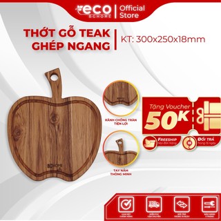 Thớt Gỗ TEAK Quả Táo, Decor Trang Trí, Cắt Thái Không Mùn,Chống Ẩm Mốc,An Toàn Thực Phẩm ECO BGHOME