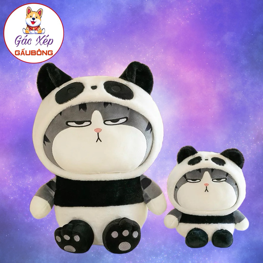 Gấu bông Mèo áo gấu trúc Panda, Mèo hoàng thượng cosplay gấu trúc Panda