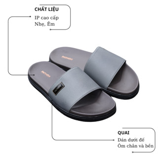 SD168 Dép da nam quai ngang Pathon quai Fiber kèm khóa ,đế TPR 2 lớp màu Đen/Xám/Gụ mã SD168