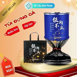 Túi Đựng Cá Rọng Kèm Túi Xách Lưới Cao Su Co Giãn Khung Kim Loại Thép Siêu Bền PKT-27