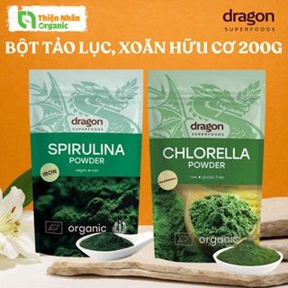 Bột Spirulina Chlorella Tảo Xoắn Tảo Lục Hữu Cơ DRAGON SUPERFOODS Organic Powder 200gram