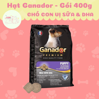  Thức Ăn Hạt Ganador Puppy Milk With DHA Cho Chó Con Vị Sữa DHA - Gói 400gr Combo5 gói 