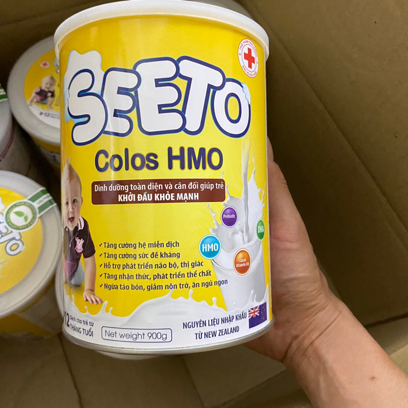 SỮA BỘT SEETO COLOS HMO GIÚP TĂNG MIỄN DỊCH, ĂN NGỦ NGON, PHÁT TRIỂN TRÍ NÃO HỘP 900G