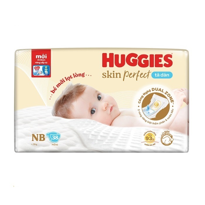 TÃ DÁN HUGGIES Skin PerFect mẫu mới NB38