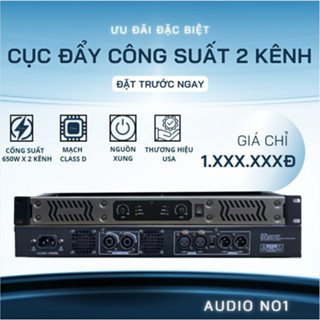 Cục Đẩy Công Suất 2 Kênh 2k, Class D Công Suất 650w + 650w,Chip CUP Cao DM2 8Ohm 1100W x2 Kênh.