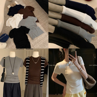 Áo Phông Nữ WGWE 3013 Baby Tee Tay Ngắn Trơn Ôm Body Chất Lượng Cao