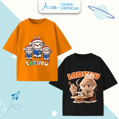 [MỚI] Áo thun CỘC TAY cho bé trai AORE, Áo cộc in hình TEAM LABUBU dễ thương chất COTTON, thoáng mát 9-36kg