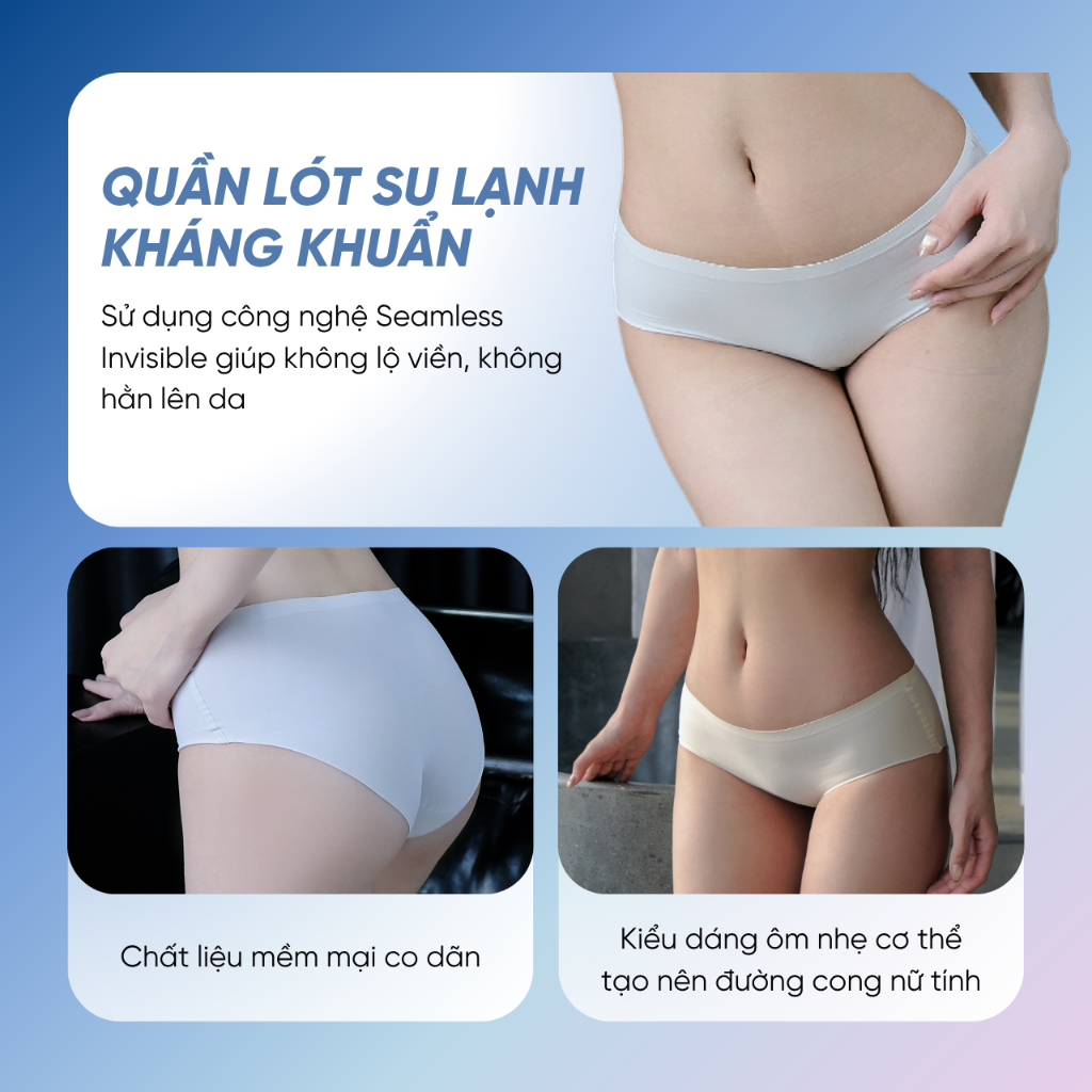 Combo 5 quần lót nữ kháng khuẩn Pazzini chất su lạnh, cạp thường không đường may không lộ viền co giãn thoải mãi - WU005 | BigBuy360 - bigbuy360.vn