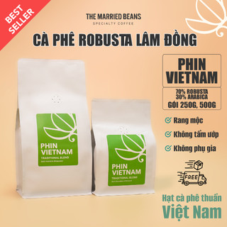  Cà phê bột pha phin ROBUSTA & ARABICA - The Married Beans Hương sô-cô-la đậm đà nguyên chất từ Lâm Đồng 