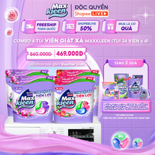 [Live New] Combo 4 Túi Viên Giặt Xả MaxKleen Hương Ngày Thư Thái / Nước Hoa Huyền Diệu (34 viên/túi)
