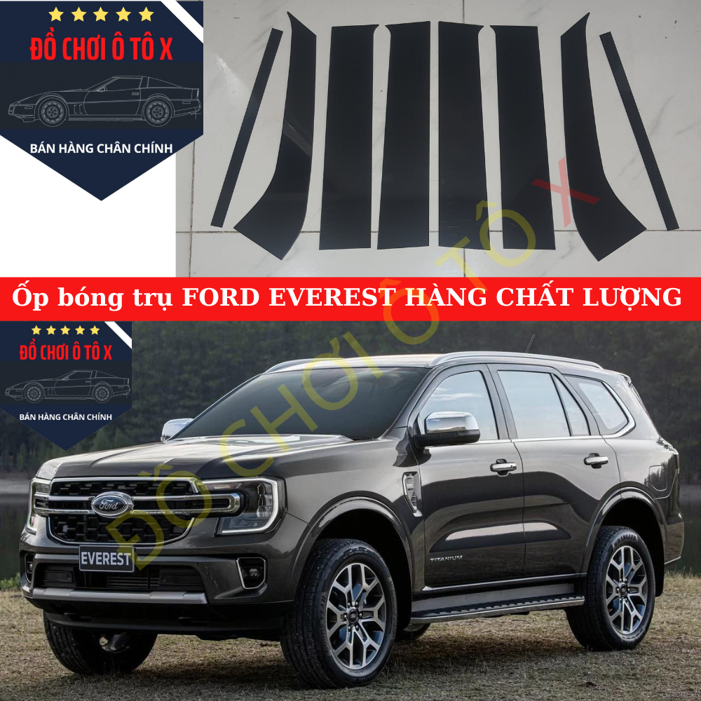 Ốp bóng trụ cửa xe Ford Everest Hàng chất lượng, ốp trụ bóng Ford Everest