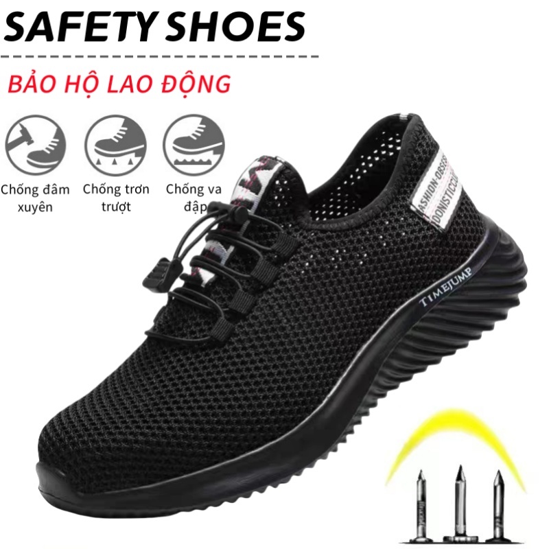 ✨-Giày Bảo Hộ Lao Động Mũi Thép Trọng Lượng Nhẹ Thoáng Khí Chống Đâm Thủng