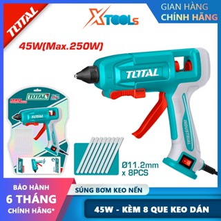 Súng bơm keo nến 45W TOTAL TT401116 Máy bắn keo nến silicon kèm 8 keo dán 150mm Trang trí giỏ quà, dạy học