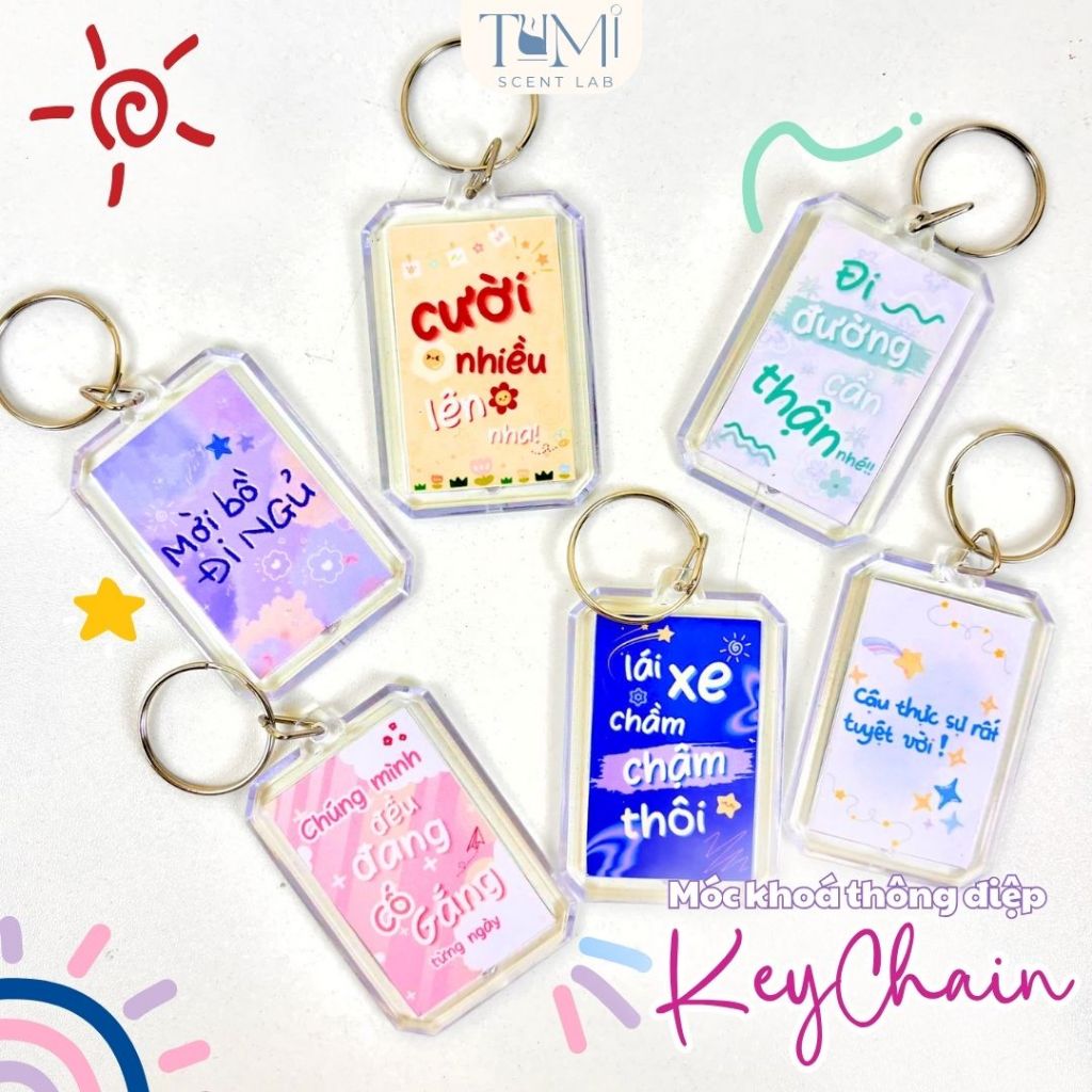 Móc Khoá Thông Điệp, Lời Nhắn Truyền Động Lực, KeyChain Treo Balo, Tặng bạn bè, người yêu