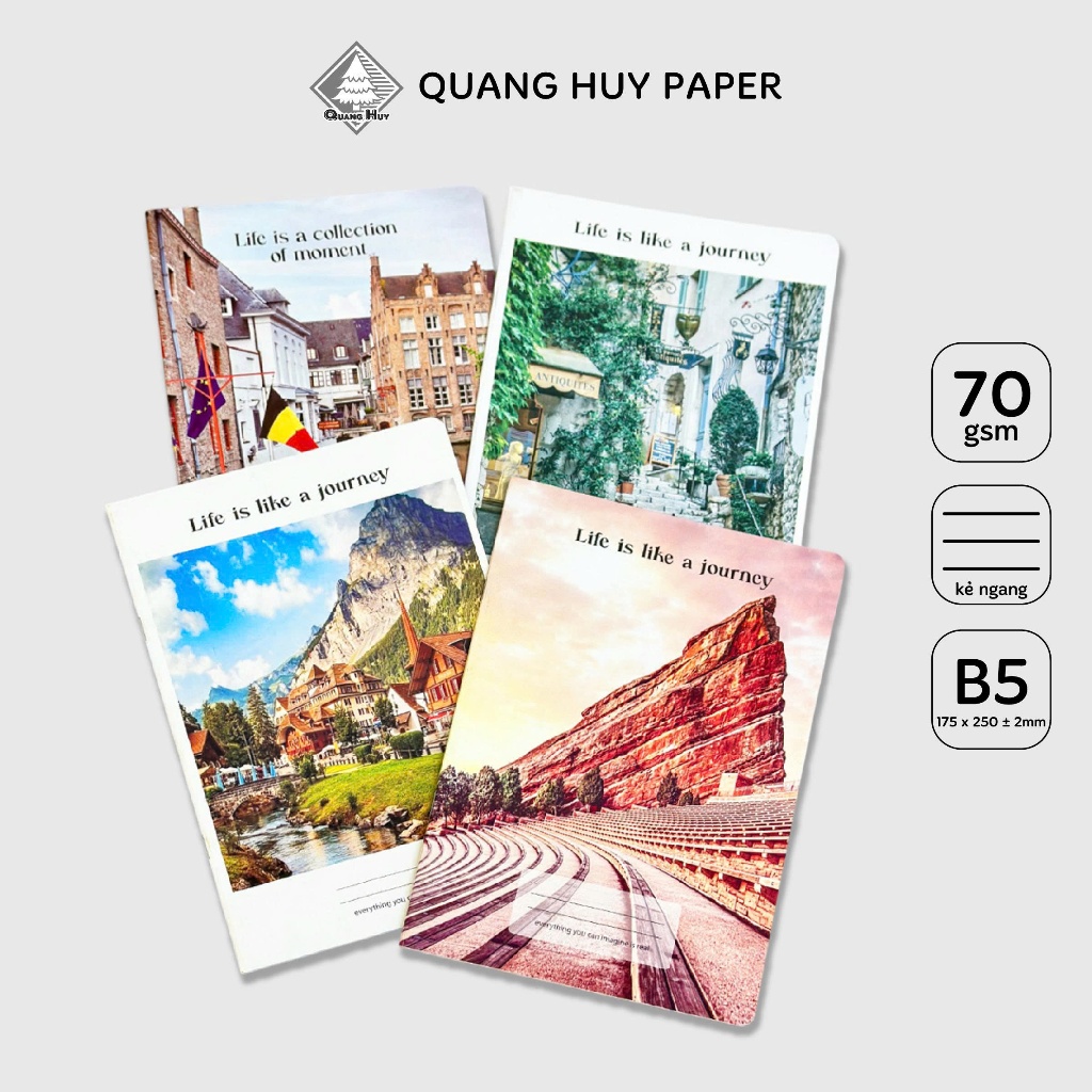 (MUA 6 TẶNG 1) Vở kẻ ngang IVR 80 trang Quang Huy - bìa đẹp giấy trắng tự nhiên