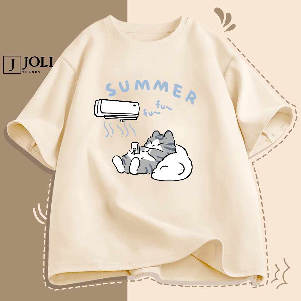 Áo Thun Nam Nữ Unisex Tay Lỡ By JOLI Mã TN Mèo Summer In Hình Chất Cotton Form Rộng Phong Cách Ulzzang J Joli Trendy | BigBuy360 - bigbuy360.vn
