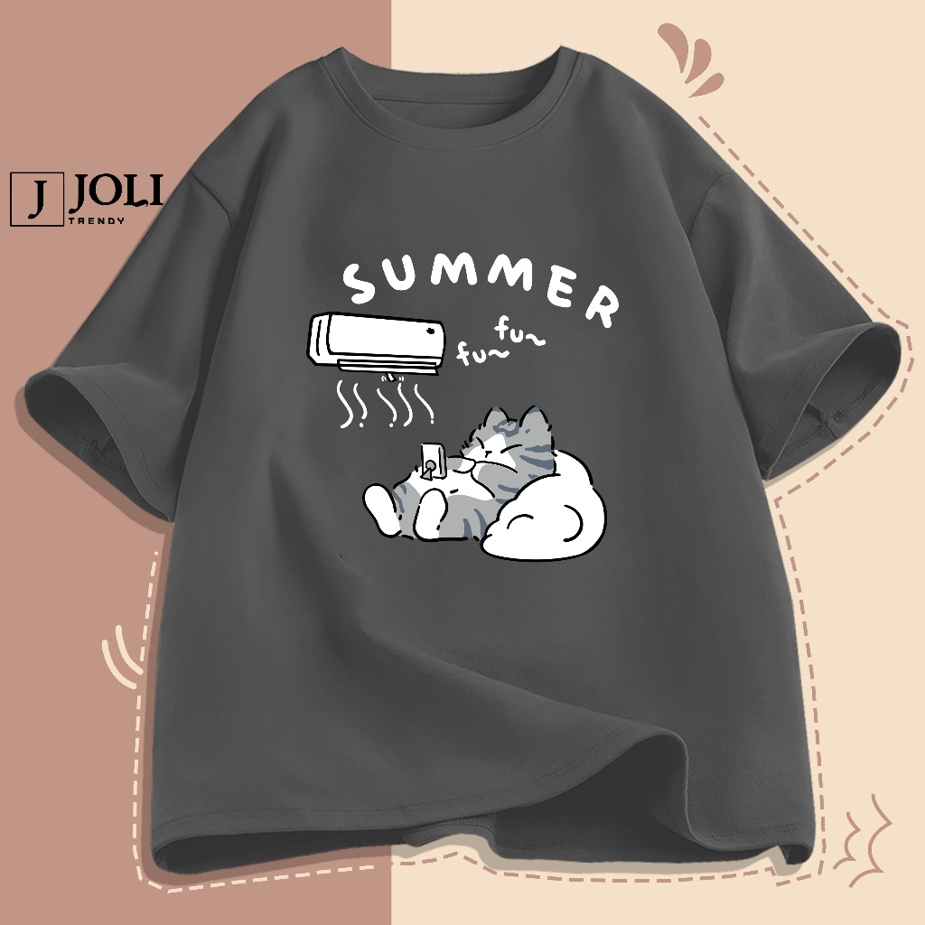 Áo Thun Nam Nữ Unisex Tay Lỡ By JOLI Mã TN Mèo Summer In Hình Chất Cotton Form Rộng Phong Cách Ulzzang J Joli Trendy | BigBuy360 - bigbuy360.vn