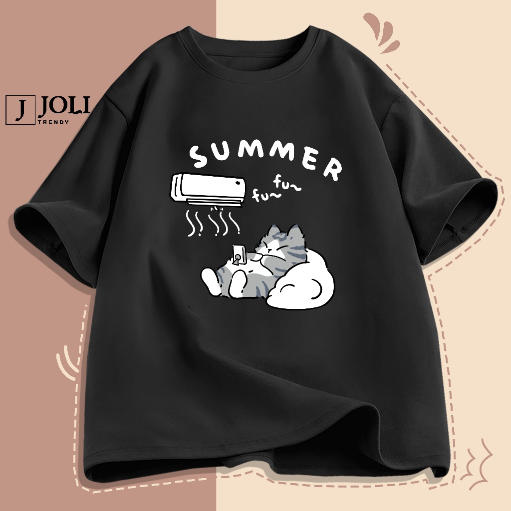 Áo Thun Nam Nữ Unisex Tay Lỡ By JOLI Mã TN Mèo Summer In Hình Chất Cotton Form Rộng Phong Cách Ulzzang J Joli Trendy | BigBuy360 - bigbuy360.vn