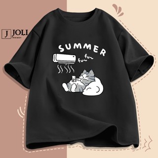 Áo Thun Nam Nữ Unisex Tay Lỡ By JOLI Mã TN Mèo Summer In Hình Chất Cotton Form Rộng Phong Cách Ulzzang J Joli Trendy