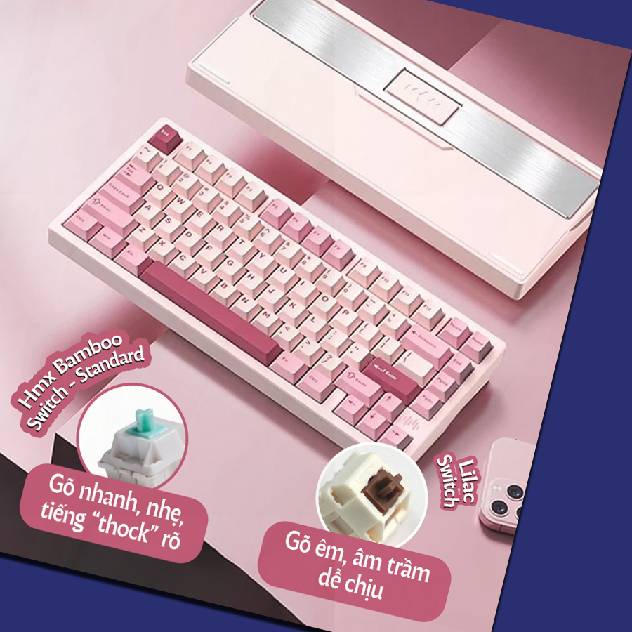 [CHÍNH HÃNG] Bàn phím cơ PMO Wave75 - Bàn phím bluetooth, 3 mode kết nối, Hotswap, Hỗ trợ QMK/VIA | BigBuy360 - bigbuy360.vn