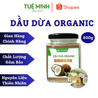 Dầu dừa THỦ CÔNG 500ml nguyên chất thương hiệu Tuệ Minh dưỡng da an lành, uống bổ sung vitamin