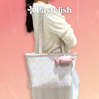[TÚI KHÔNG KÈM SẴN CHARM] Túi TOTE hoa nhí form đứng, có dây kéo PASTELISH