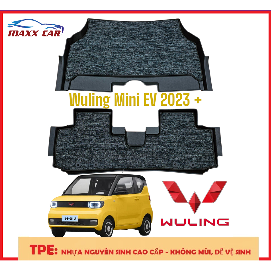 Wuling Mini EV: Thảm lót sàn MAXXCAR cho xe Wuling Mini EV 2023 + nhựa TPE nguyên sinh đúc 5D + Rối
