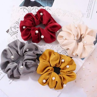 Cột tóc vải scrunchies buộc tóc vải lụa hot trend