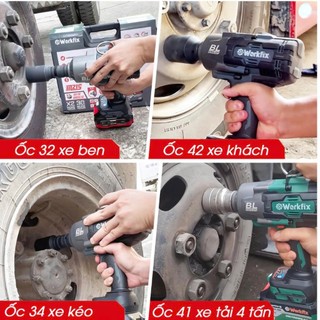 Súng siết mở ốc bulong 3/4 Workfix 2100N, máy siết bu lông ô tô 3/4, cờ lê khí mở ốc