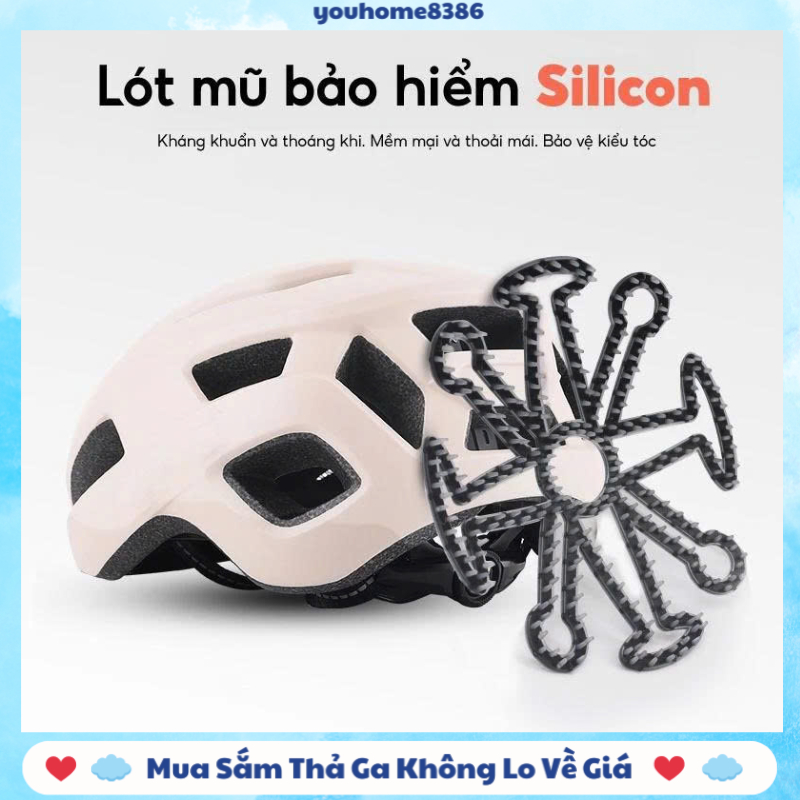 Miếng Lót Mũ Bảo Hiểm Silicon Phù Hợp Tất Cả Các Loại Mũ Bảo Hiểm Giúp Tóc Không Bị Xẹp Thoải Mái #