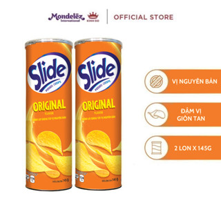 Bánh Lát Snack Khoai Tây Slide Vị Tự Nhiên, Combo 2 Lon X 145G