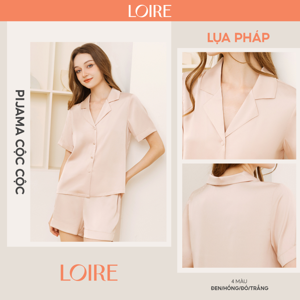 Bộ Pijama Cộc Có Viền Basic Loirechic PCC01