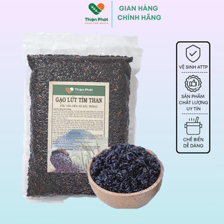 Gạo lứt tím than sóc trăng hữu cơ, dẻo, eatclean - thiện phát food