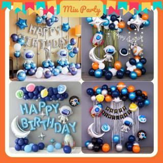 INBOX SỐ TUỔI - Set bong bóng trang trí sinh nhật happy birthday chủ đề phi hành gia cho bé trai bé gái - Miuparty