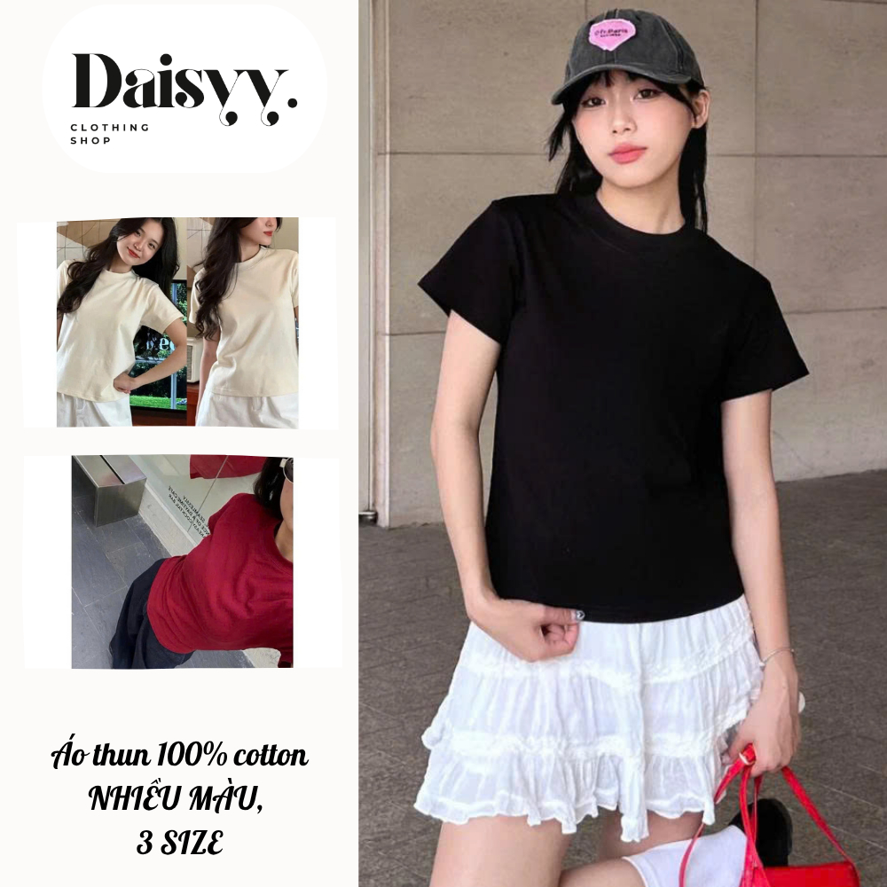 Áo Thun Baby Tee 100% Cotton 250gsm, Áo Basic Dễ Phối