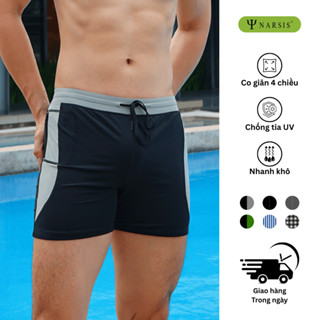 Quần Bơi Nam Narsis 2 Lớp Có Túi Khóa Tiện Lợi, Chất Vải PE Co Giãn 4 Chiều Q23004