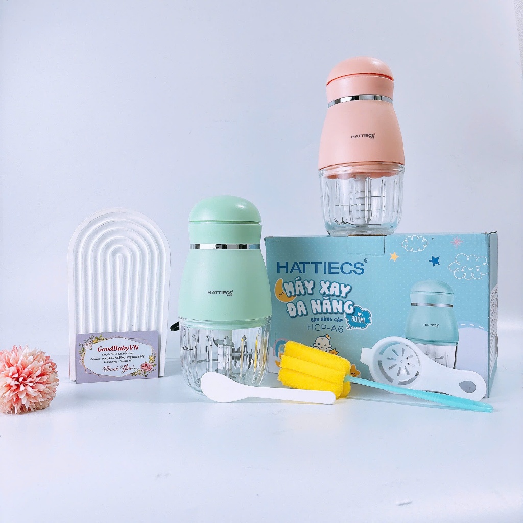 Máy Xay Cầm Tay Siêu Mịn Đa Năng Tiện Dụng Hattiecs Bản 6 Lưỡi , 8 Lưỡi ( Bh 12 Tháng) Goodbabyvn