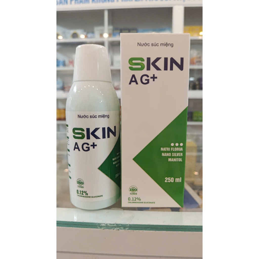 Nước súc miệng SKIN AG+ giúp làm sạch răng miệng, ngăn ngừa viêm lợi, nhiệt miệng, viêm họng (lọ 250