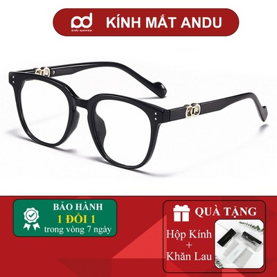 Gọng kính cận thời trang nam nữ ANDU dáng vuông form to chất liệu nhựa chống tia UV - 8088