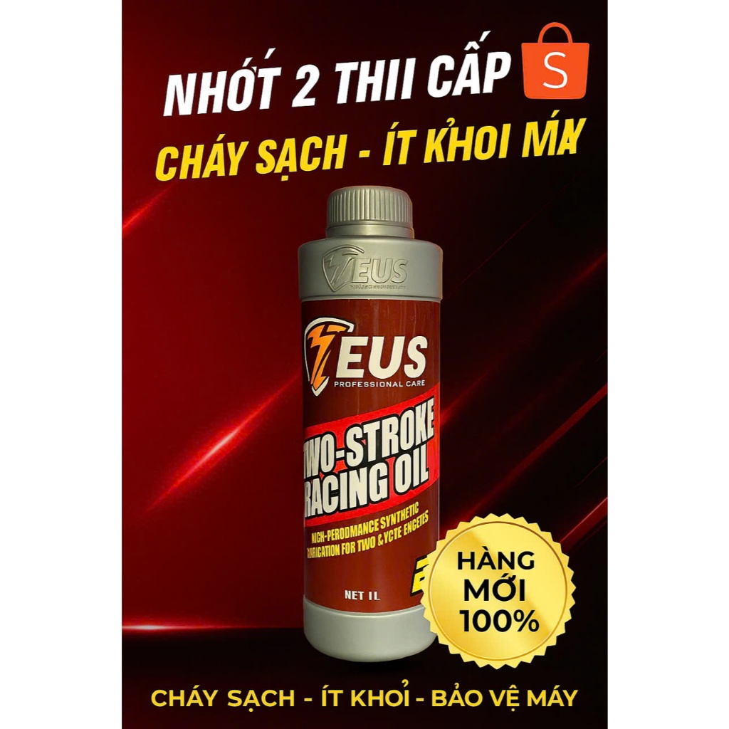 ( Tặng quà Vip khi mua 2 chai) Nhớt Zeus Two Stroke Racing Oil - Nhớt 2T Zeus cao cấp 1L