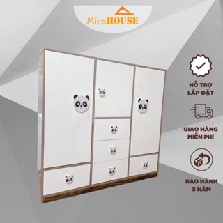Tủ Nhựa Đài Loan Tay Gấu MIRA HOUSE, tủ quần áo cho bé cao 1m24 ngang 1m26 sâu 40cm
