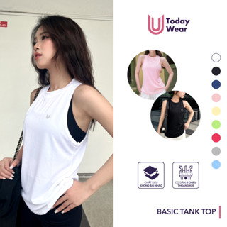 Áo thể thao Basic Tank Top ba lỗ nữ khoác ngoài tập gym dáng rộng mặc thoải mái Today U Wear
