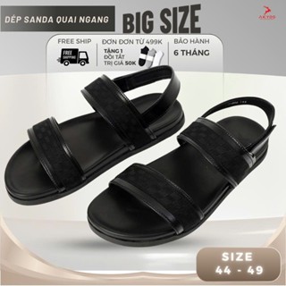 Dép Sandal Nam Big Size 44–49 AKYOO Quai Da Bò Cao Cấp Đế Cao Su Êm Chân Chống Trượt